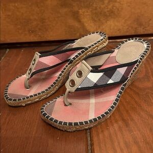 EUC Burberry Wedge Sandals - tagged as a 38/ fits like US 7
